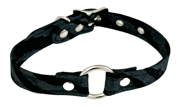 CK169Z CANVAS ZEBRA PRINT ZEBRA BONDAGDE CHOKER