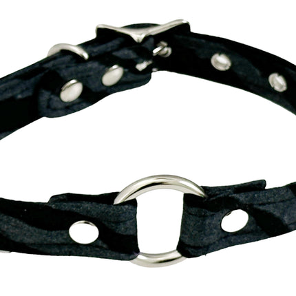 CK169Z CANVAS ZEBRA PRINT ZEBRA RING  CHOKER