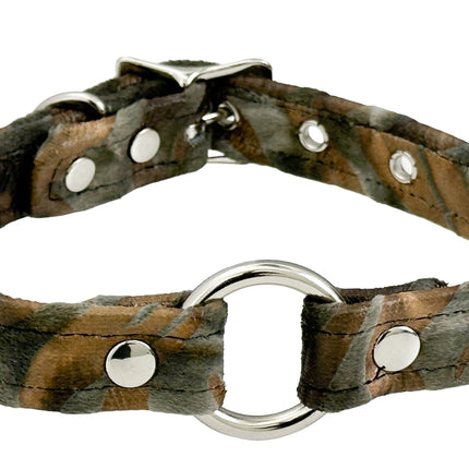 CK169Z CANVAS ZEBRA PRINT ZEBRA RING  CHOKER