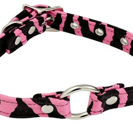 CK169Z CANVAS ZEBRA PRINT ZEBRA RING  CHOKER