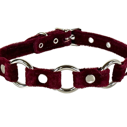 CK170 VELVET 3 SMALL RING LINK CHOKER