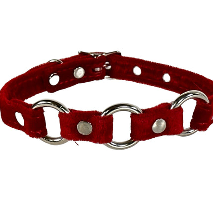 CK170 VELVET 3 SMALL RING LINK CHOKER