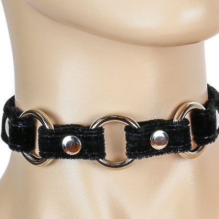CK170 VELVET 3 SMALL RING LINK CHOKER