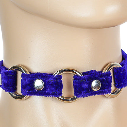 CK170 VELVET 3 SMALL RING LINK CHOKER