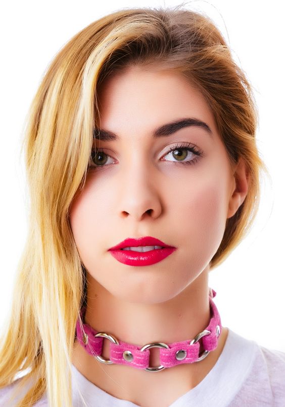 CK170 VELVET 3 SMALL RING LINK CHOKER