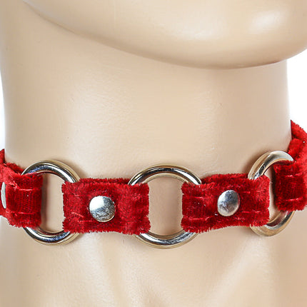 CK170 VELVET 3 SMALL RING LINK CHOKER