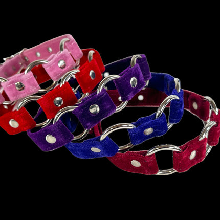 CK170 VELVET 3 SMALL RING LINK CHOKER