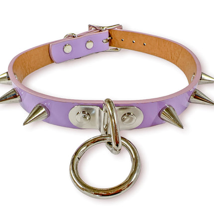 CK173N SHINY NEON PASTEL SPIKE BONDAGE CHOKER