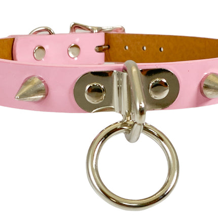 CK173N SHINY NEON PASTEL SPIKE BONDAGE CHOKER