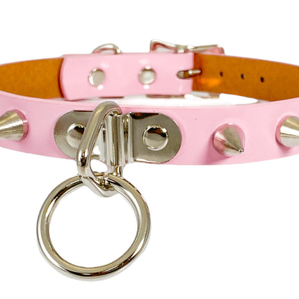 CK173N SHINY NEON PASTEL SPIKE BONDAGE CHOKER