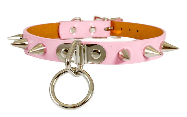 CK173N SHINY NEON PASTEL SPIKE BONDAGE CHOKER