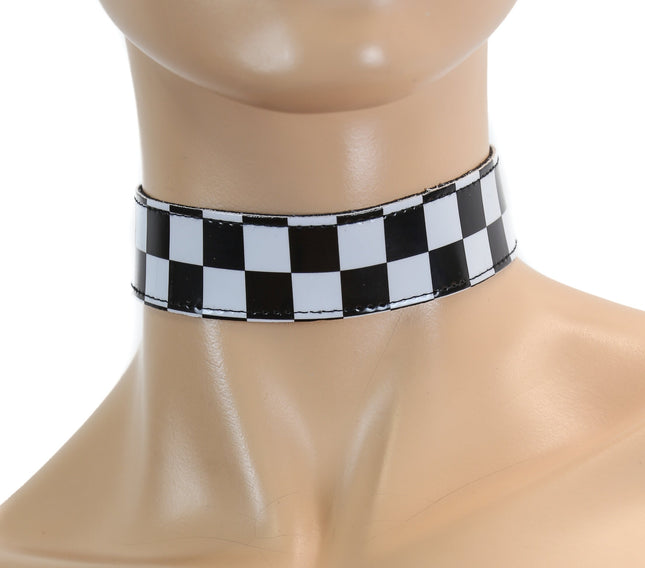 CK100CHK-125. PLAIN CHECKERED CHOKER