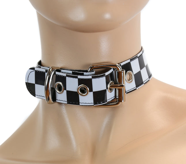 CK100CHK-125. PLAIN CHECKERED CHOKER