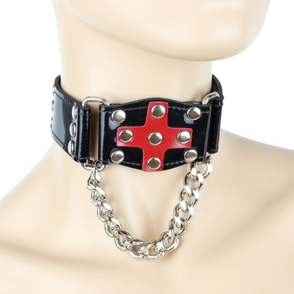 CK240CHAIN RED CROSS CHOKER