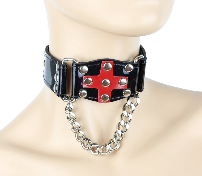 CK240CHAIN RED CROSS CHOKER