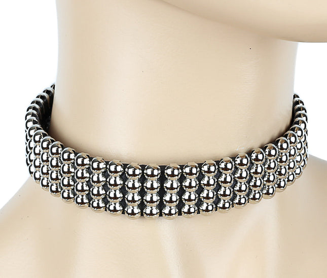 CK243  FOUR MINI ROUND STUD CHOKER