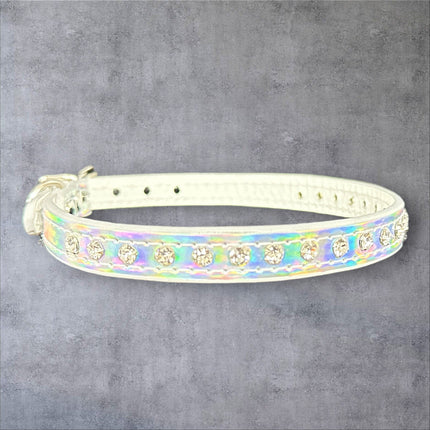 CK246RAINBOW  HOLOGRAPHIC SMALL RHINESTONE CHOKER