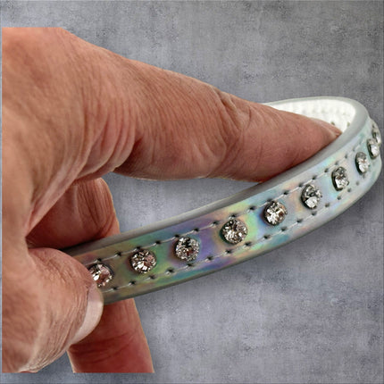 CK246RAINBOW  HOLOGRAPHIC SMALL RHINESTONE CHOKER