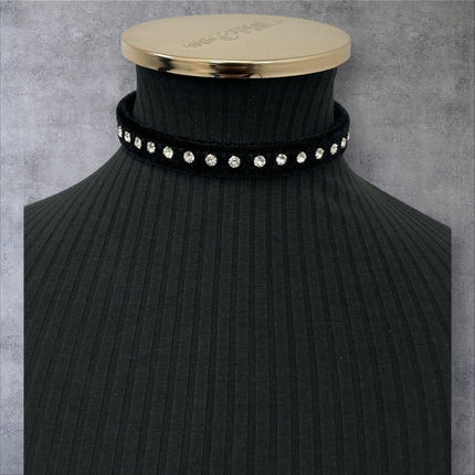 CK246 VELVET WITH SMALL CRYSTAL RHINESTONE