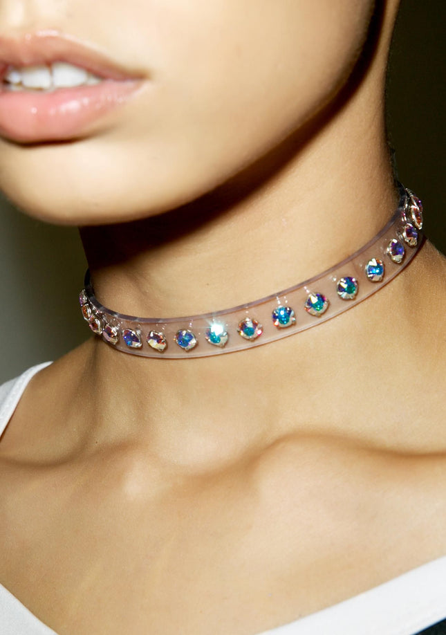 CK247CLR RHINESTONE CLEAR  CHOKER