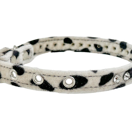CK247L-LEOPARD FUZZY  LEOPARD RHINESTONE CHOKER