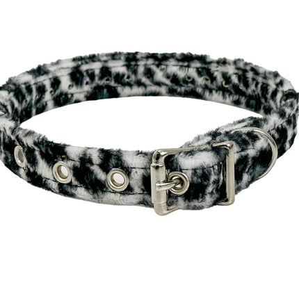 CK247L-LEOPARD FUZZY  LEOPARD RHINESTONE CHOKER