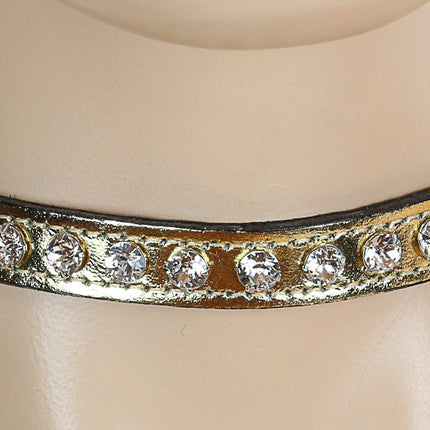 CK247P-GOLD 1/2" GOLD PATENT LEATHER CHOKER WITH ONE ROW