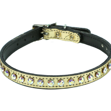 CK247P-GOLD 1/2" GOLD PATENT LEATHER CHOKER WITH ONE ROW