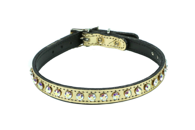 CK247P-GOLD 1/2" GOLD PATENT LEATHER CHOKER WITH ONE ROW