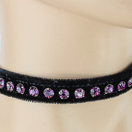 CK247 VELVET BLACK RHINESTONE  CHOKER