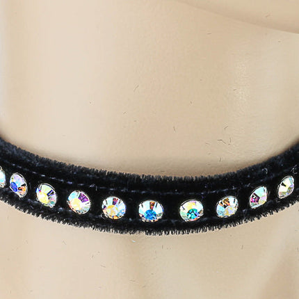 CK247 VELVET BLACK RHINESTONE  CHOKER