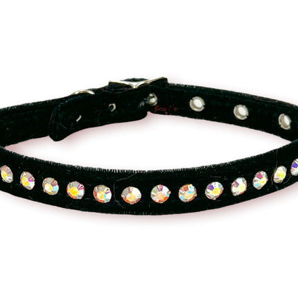 CK247 VELVET BLACK RHINESTONE  CHOKER