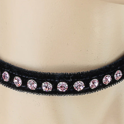 CK247 VELVET BLACK RHINESTONE  CHOKER
