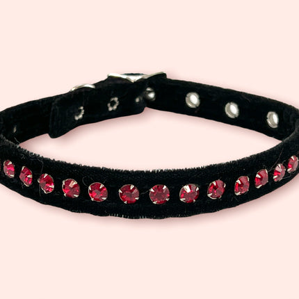 CK247 VELVET BLACK RHINESTONE  CHOKER