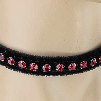 CK247 VELVET BLACK RHINESTONE  CHOKER