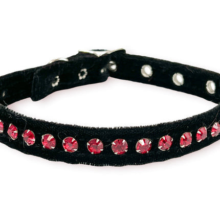 CK247 VELVET BLACK RHINESTONE  CHOKER