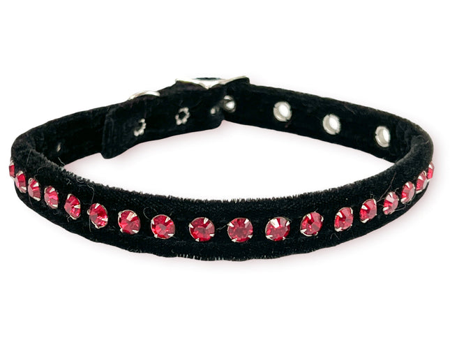 CK247 VELVET BLACK RHINESTONE  CHOKER