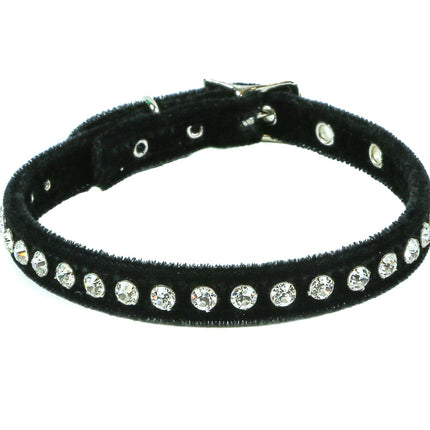 CK247 VELVET BLACK RHINESTONE  CHOKER