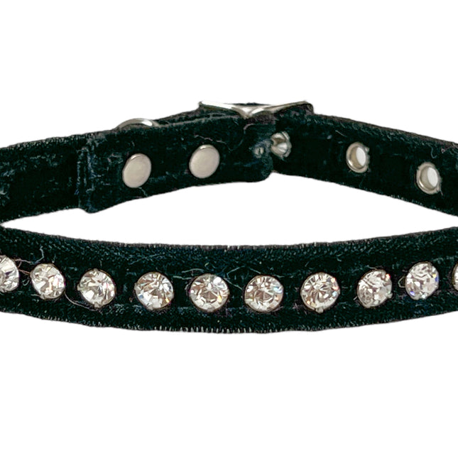 CK247 VELVET BLACK RHINESTONE  CHOKER