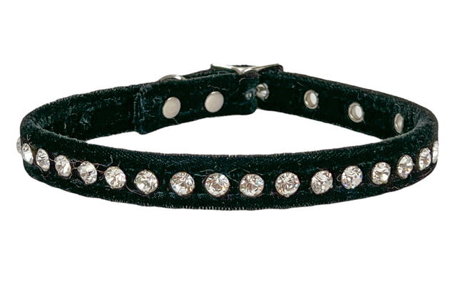 CK247 VELVET BLACK RHINESTONE  CHOKER