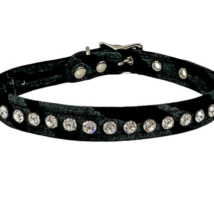 CK247PINK ZEBRA 3/4" WIDE LEOPARD RHINESTONE CHOKER