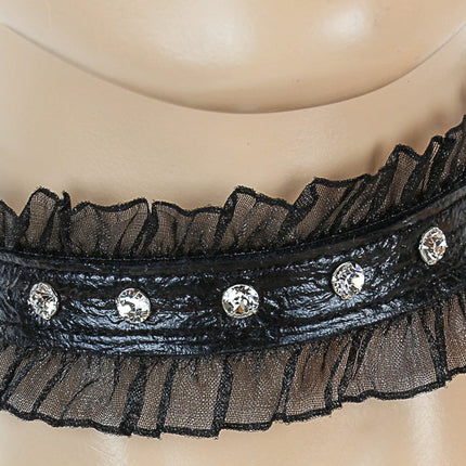 CK256BLK RHINESTONE PATENT LEATHER CHOKER