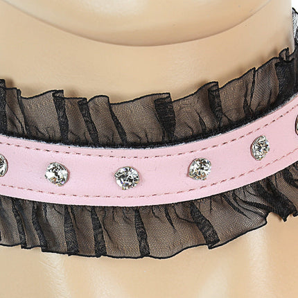 CK256  RHINESTONE PATENT LEATHER CHOKER