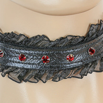 CK256BLK RHINESTONE PATENT LEATHER CHOKER