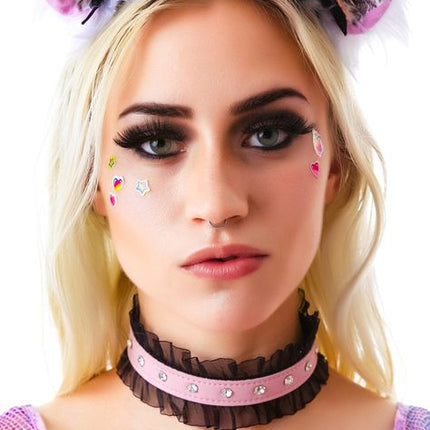 CK256  RHINESTONE PATENT LEATHER CHOKER