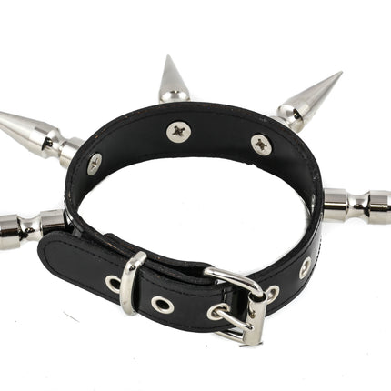 CK286P PATENT NEON SHINY  3" LONG SPIKE XL CHOKER