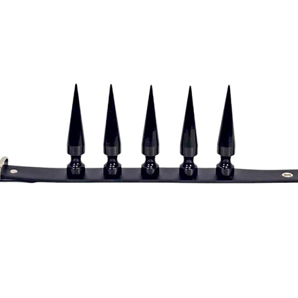 CK287  4" SPIKE L LEATHER COLLAR WITH 5PCS 4" LONG GIGANTIC SPIKE