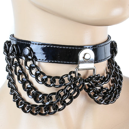 CK289P  3 ROW HANGING CHAINS CCHOKER