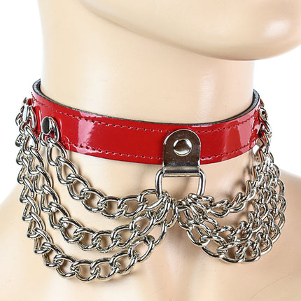 CK289P  3 ROW HANGING CHAINS CCHOKER