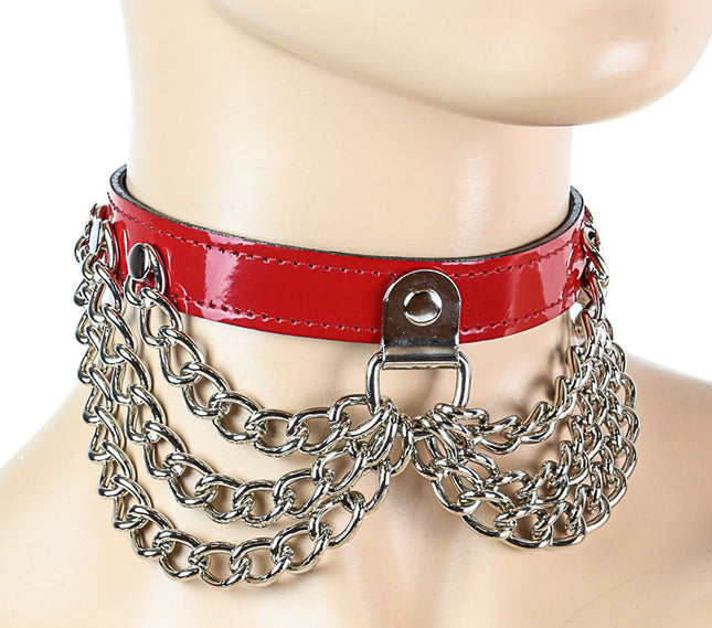 CK289P  3 ROW HANGING CHAINS CCHOKER